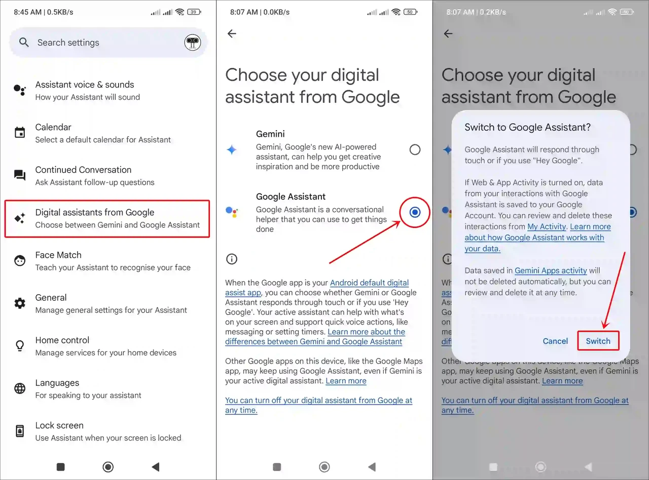 Як вимкнути Gemini на Android, у Chrome та сервісах Google